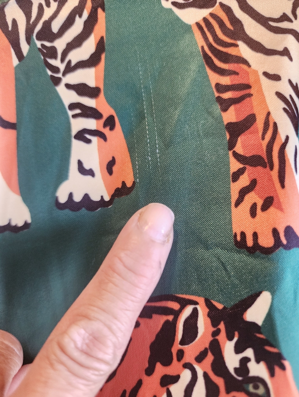 DRESS IN LALA TIGER PRINT ROYAL SATIN TOP IN EMERALD SIZE XXL NWOT - Picture 13 of 16